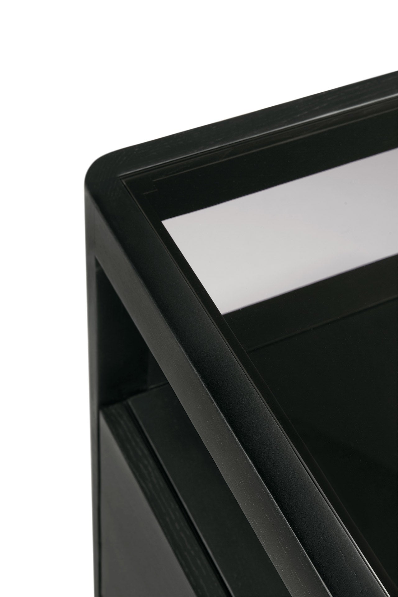 black glass top dresser Ethnicraft Spindle Dresser in Black