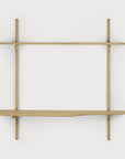 Ethnicraft PI Wall Mounted Desk featuring two horizontal shelves supported by two vertical rods.