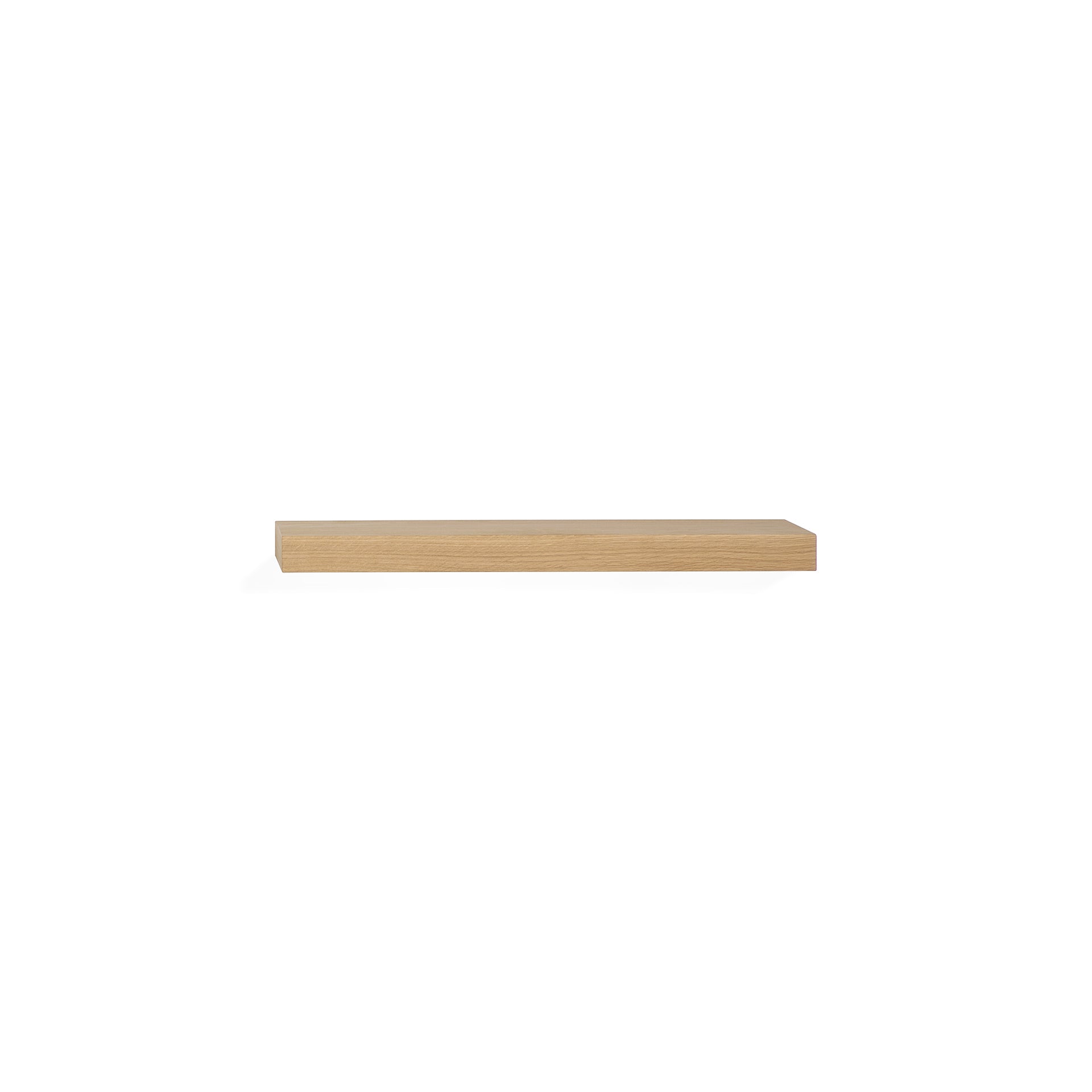 The Wall Shelf - Oak by Ethnicraft is a simple, lightweight European oak shelf mounted on a white background.
