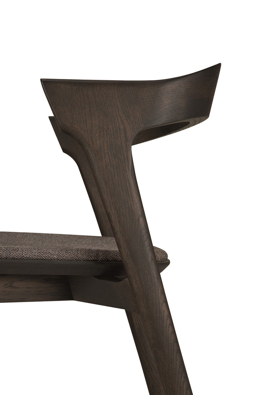 Bok Dining Chair - Brown Oak with Warm Brown Fabric