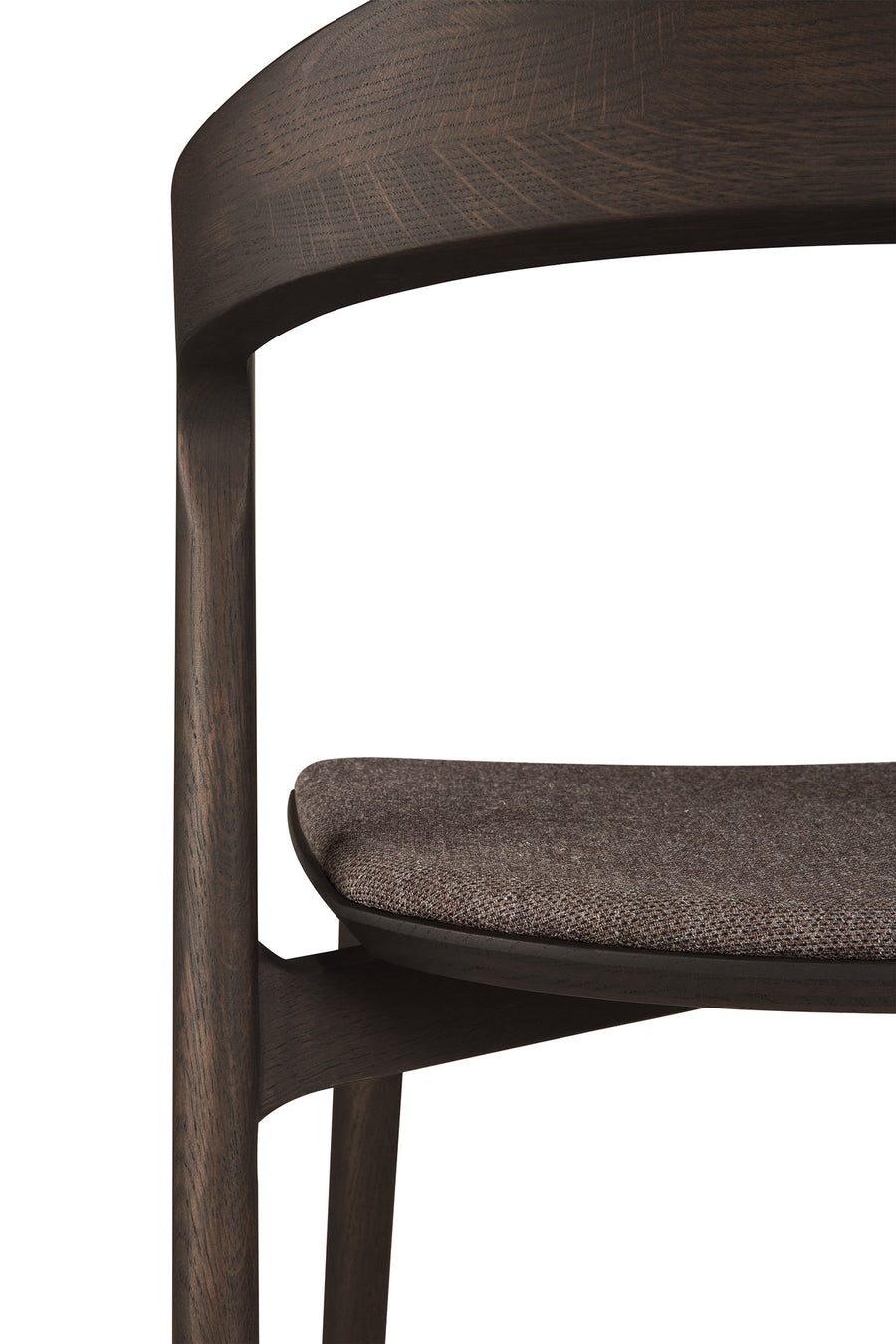 Bok Dining Chair - Brown Oak with Warm Brown Fabric