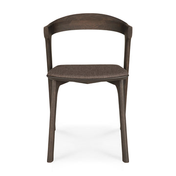 Bok Dining Chair - Brown Oak with Warm Brown Fabric