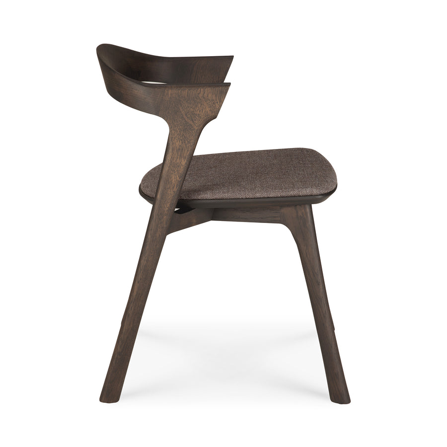 Bok Dining Chair - Brown Oak with Warm Brown Fabric