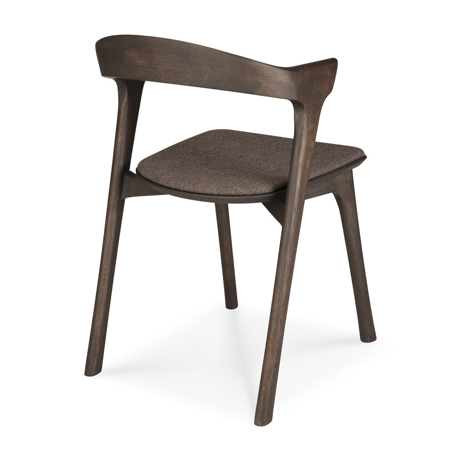 Bok Dining Chair - Brown Oak with Warm Brown Fabric