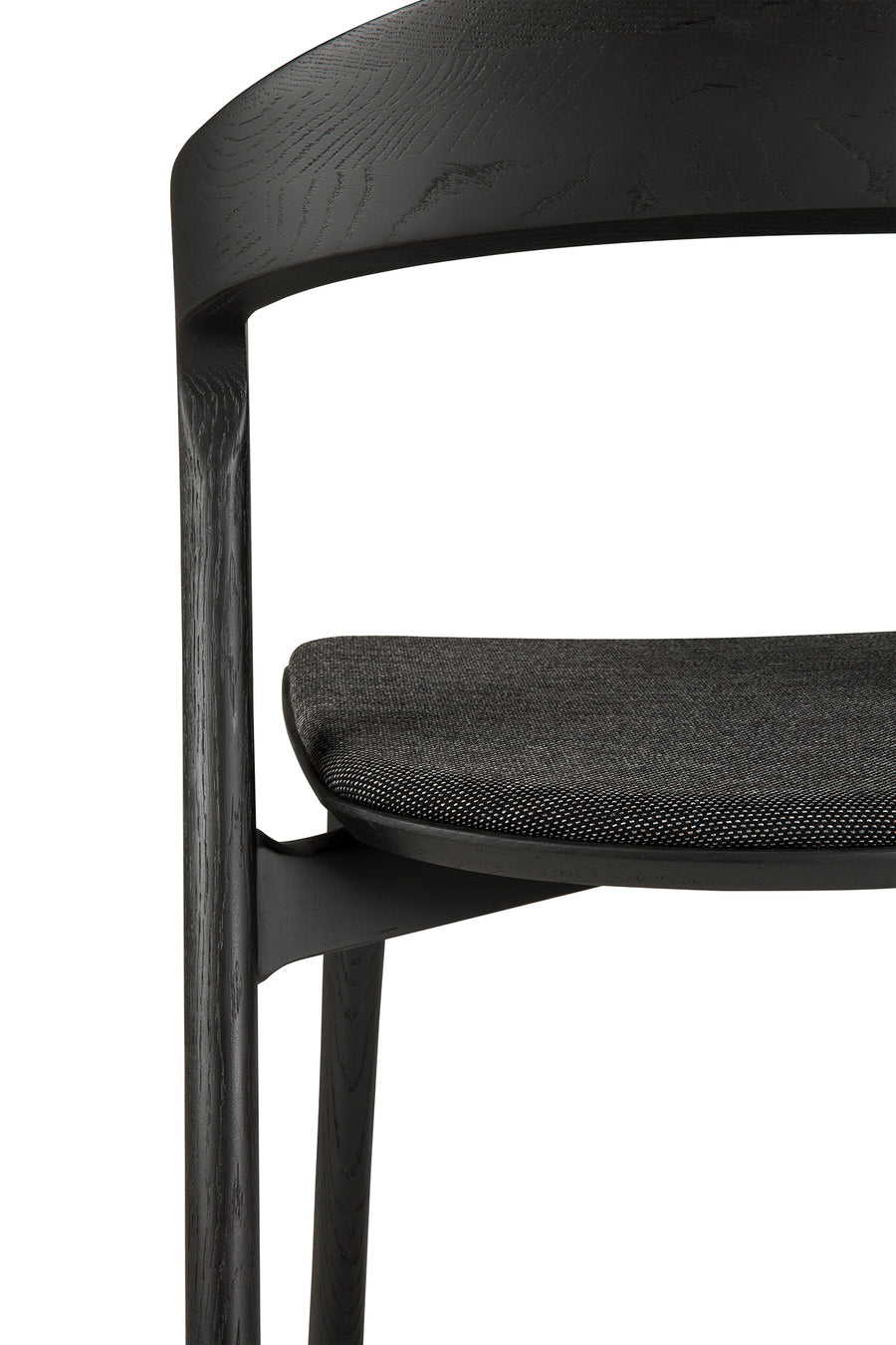 Bok Dining Chair - Black Oak with Soft Black fabric