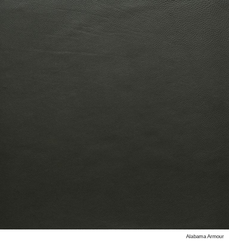 Material Swatches from SOBU featuring a dark gray leather texture from the Danish collection with the text Alabama Armour at the bottom right.