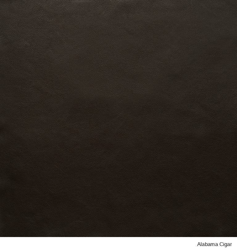 Material Swatches in a dark brown Danish Collection leather texture with the text Alabama Cigar in the bottom right corner.