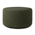The Barrow Pouf - Pine / Large by Ethnicraft is a round, dark green ottoman with a textured surface and simple modern design, crafted from premium Italian fabrics. It sits flat on the floor with no visible legs or extra features.
