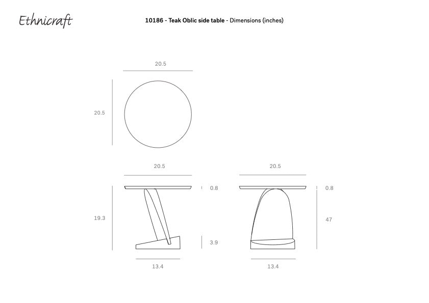 Oblic Side Table - Teak