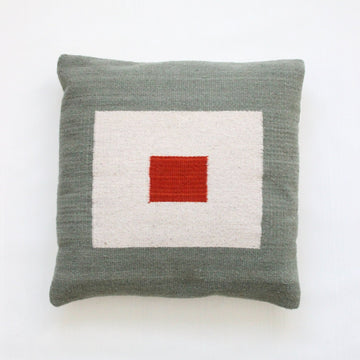 Pillow 06: Sage + Red