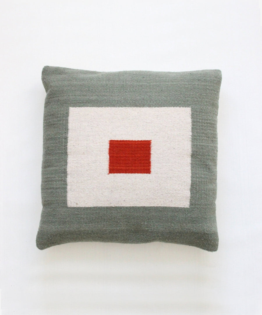 Pillow 06: Sage + Red