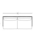 Line drawing of the Cherry Sofa 87" by Wooden Stories, viewed from above, with Danish lines. Dimensions labeled: 87" width, 36.5" height, featuring two seat and two back cushions—ideal for modern living spaces.