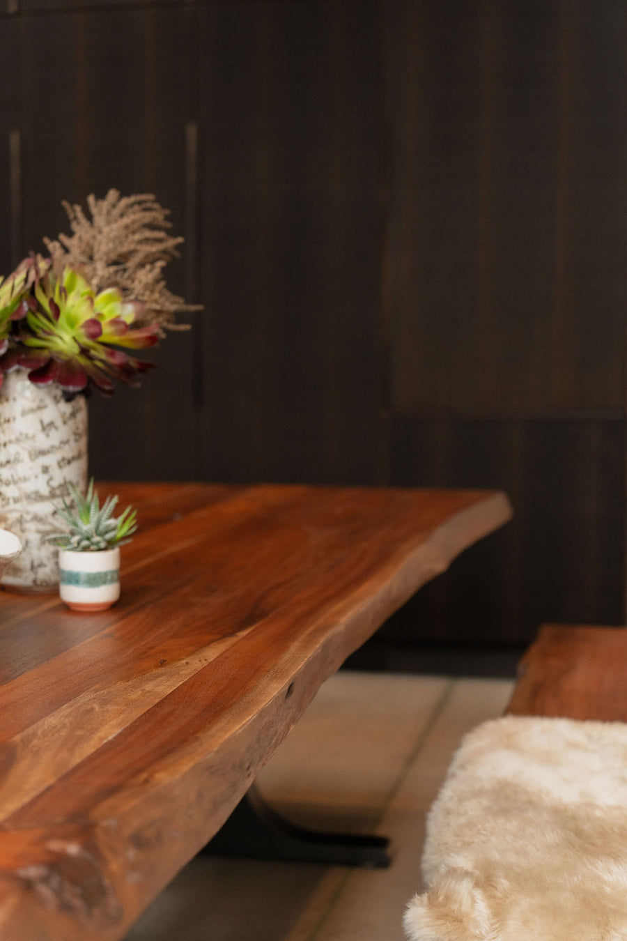 Leviathan Live Edge Dining Table - Smoked Acacia