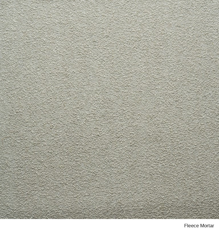 Close-up of a light gray, textured fleece mortar Material Swatches fabric swatch from the Danish Collection.