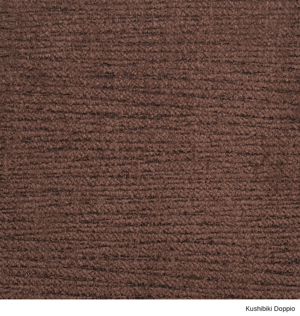 Close-up of a Material Swatches Kushibiki Doppio brown fabric swatch with a horizontal ribbed texture from the Danish Collection by SOBU.