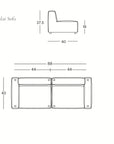 Line drawing of a Baker Sofa | Leather by Wooden Stories with front and side views; labeled dimensions in inches: width 88, seat depth 40, height 27.5, seat height 16. SOBU Oakland logo appears in the lower right corner.