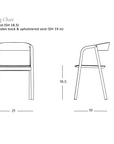 Line drawing of the Inlay Dining Chair | Leather by Wooden Stories, front and side views with labeled dimensions: 21" wide, 19" deep, seat height 18.5", chair height 31". Crafted from solid oak. SOBU Oakland logo in the corner.