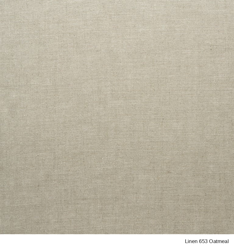 Close-up of a Material Swatches New Danish Collection fabric swatch in neutral beige with a visible woven texture.