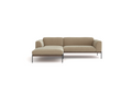 The Wooden Stories Department Modular Sofa | Fabric • M1 is a modern beige L-shaped sectional with metal legs, upholstered sections, and a left-side chaise lounge, shown against a plain white background.