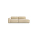The Baker Modular Sofa | Fabric • M1 by Wooden Stories is a contemporary beige sofa with a left armrest, square cushions, soft feather filling, and a minimalist design, shown against a plain white background.