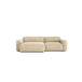 The Baker Modular Sofa | Fabric • M3 by Wooden Stories is a modern beige sofa with wide armrests and plush cushions, shown front-facing on a white background—ideal for contemporary furniture lovers.