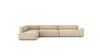 The Baker Modular Sofa | Fabric • M8 by Wooden Stories is a contemporary L-shaped sectional with low, wide arms and plush feather-filled cushions, shown against a plain white background.