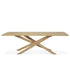 The Ethnicraft Mikado Dining Table Rectangular - Oak features a modern design with a rectangular European oak top and intersecting angled legs, shown against a plain white background.