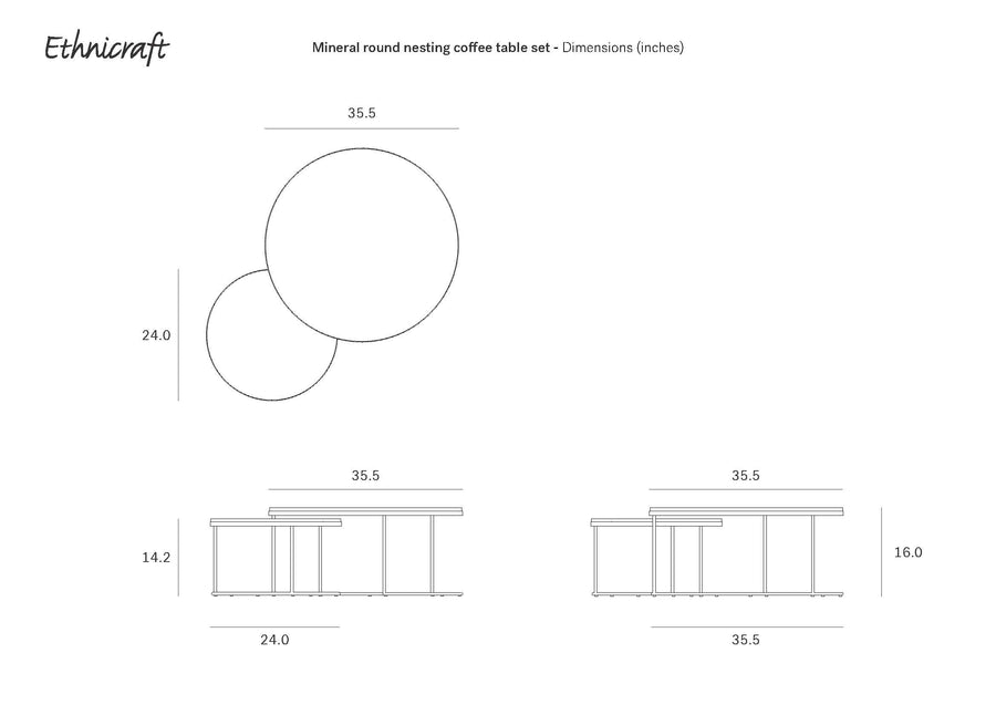 Nesting Coffee Table - Slice Umber (Set of 2)