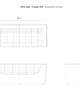 Line drawings of the Ethnicraft N701 3-Seater Sofa in Beige highlight its refined European design, featuring detailed dimensions: width 80.5 inches, height 36.5 inches, and side view height 30 inches. Three illustrated views—front, side, and top—emphasize the modular sofa’s versatile profile.