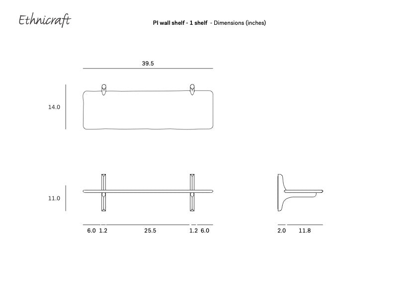 Pi Wall Shelf - Dark Mahogany (1 shelf)