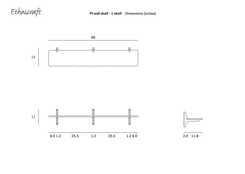 Pi Wall Shelf - Dark Mahogany (1 shelf)