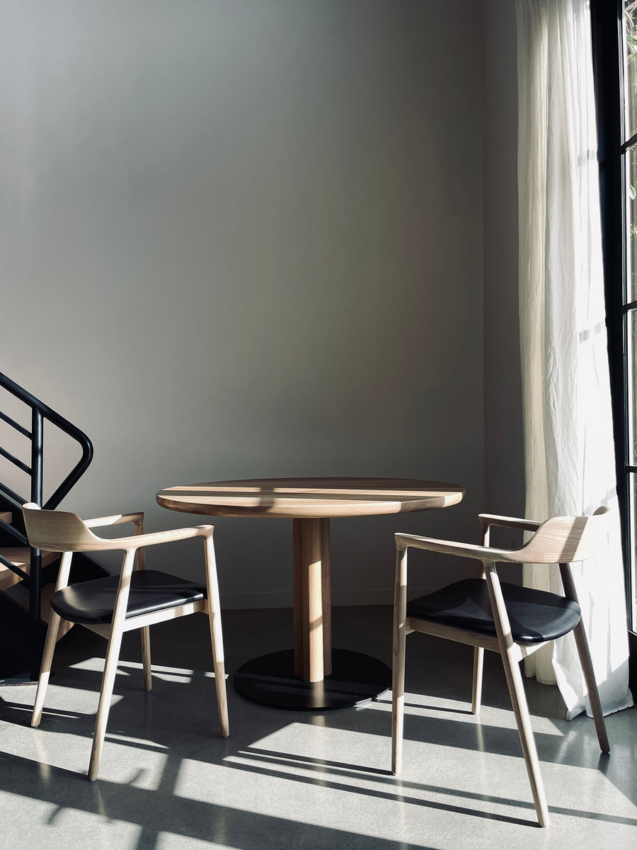 Sven Dining Chair - White Ash + Leather