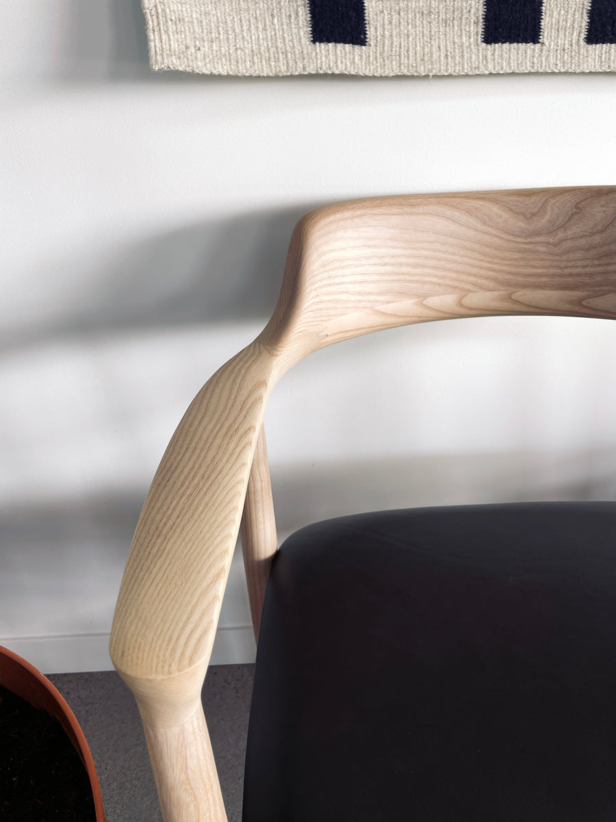 Sven Dining Chair - White Ash + Leather