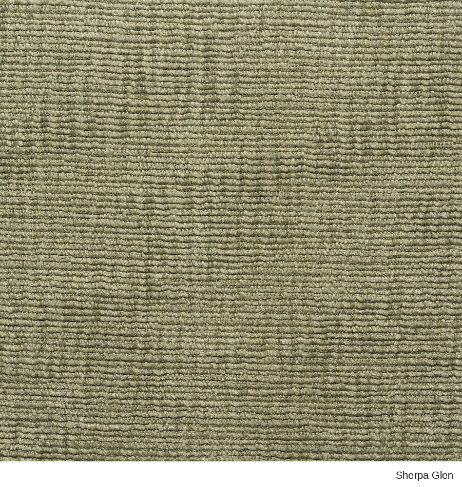 Olive green Material Swatches from the Danish Collection featuring a fine horizontal ribbed texture.