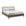 The Spindle Bed - Teak by Ethnicraft, crafted from reclaimed FSC-certified teak, features a slatted headboard and is shown with light gray bedding and matching pillows against a white background.