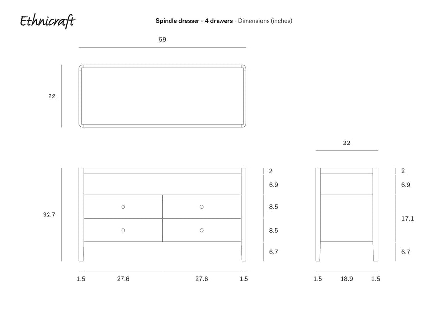 Spindle Dresser - Black