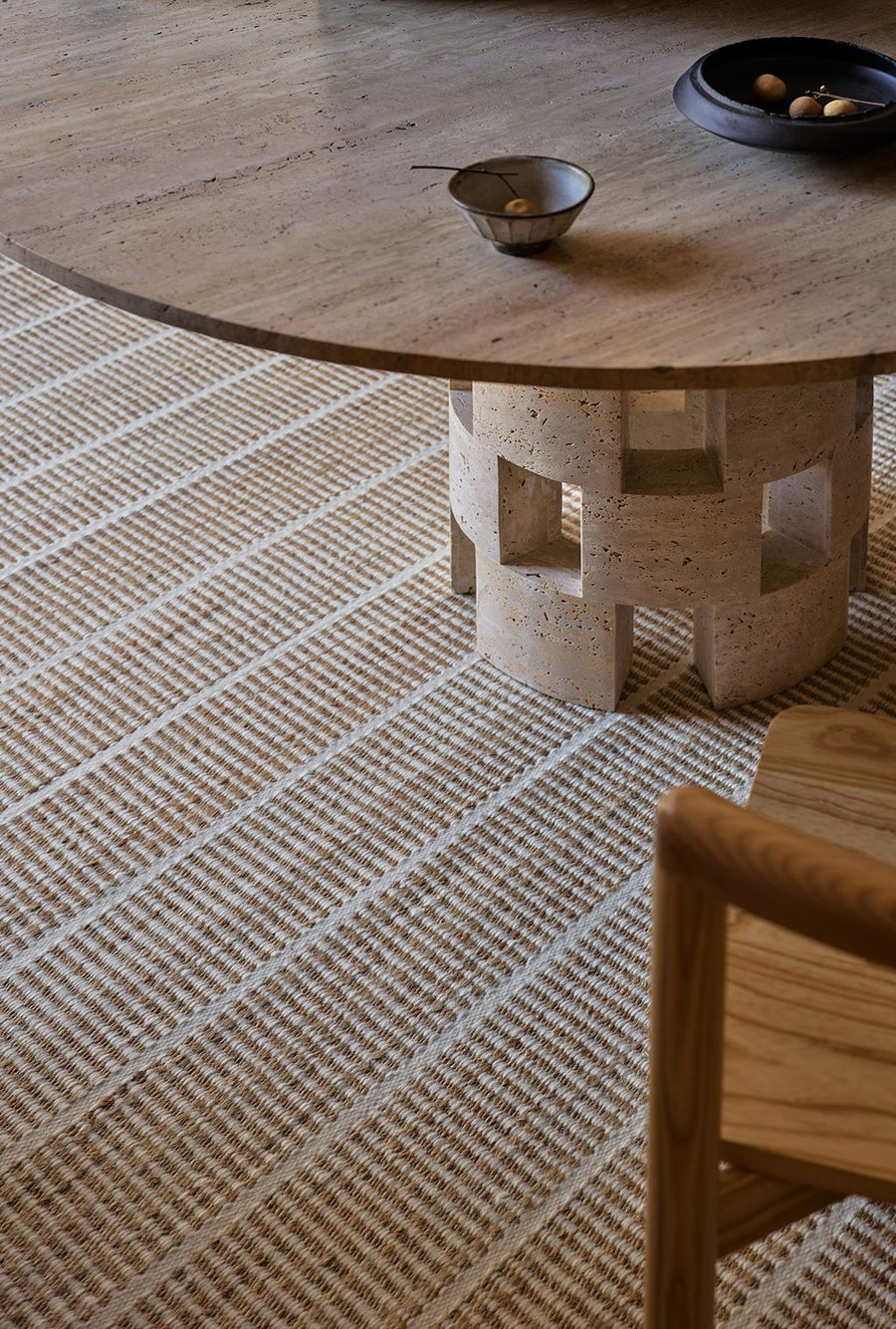 Trellis Rug - Natural & White