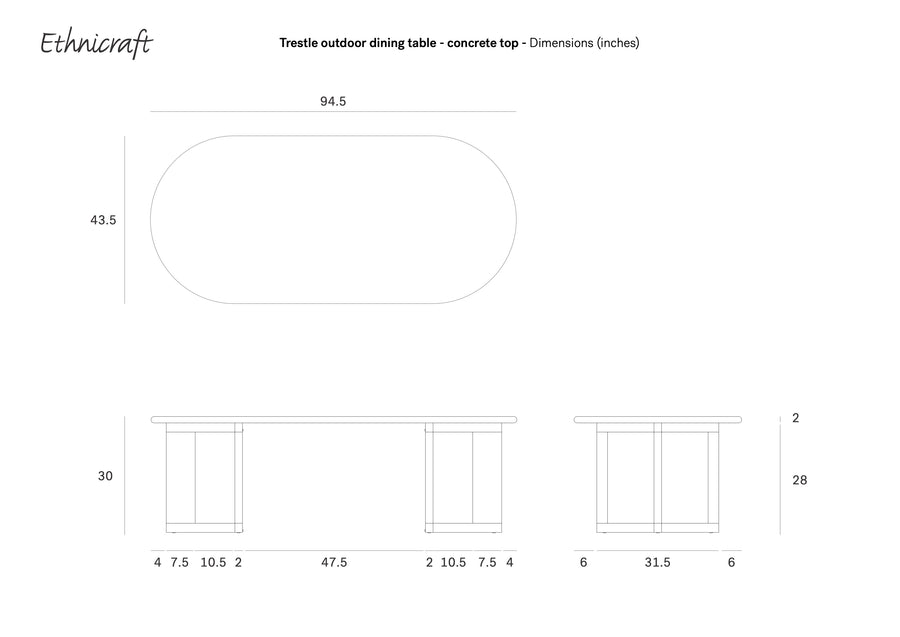 Trestle Outdoor Dining Table