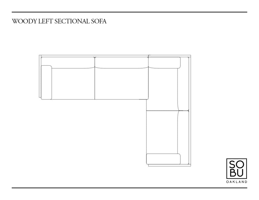 Woody Sofa Espresso - Sectional in Fog