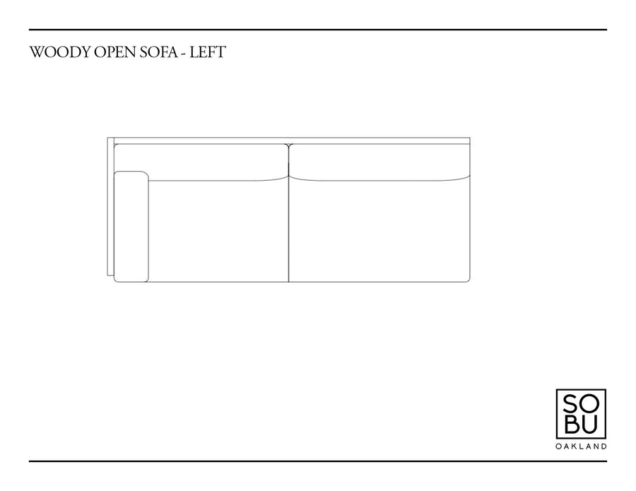 Woody Sofa White Ash - Open in Fog