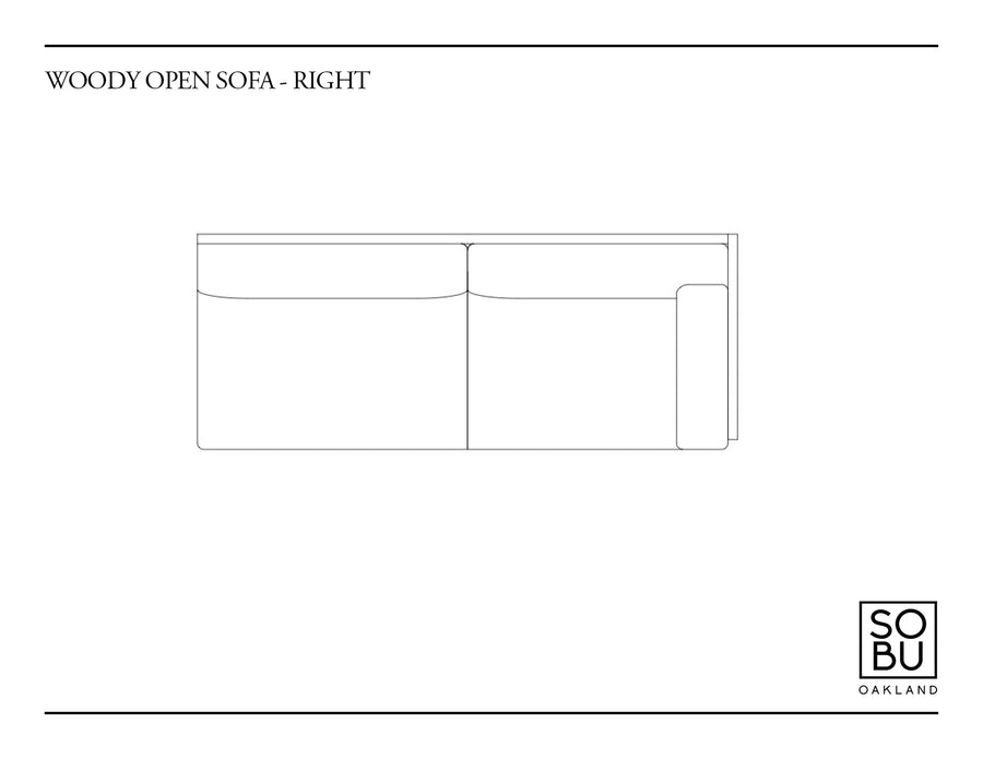 Woody Sofa White Ash - Open in Fog