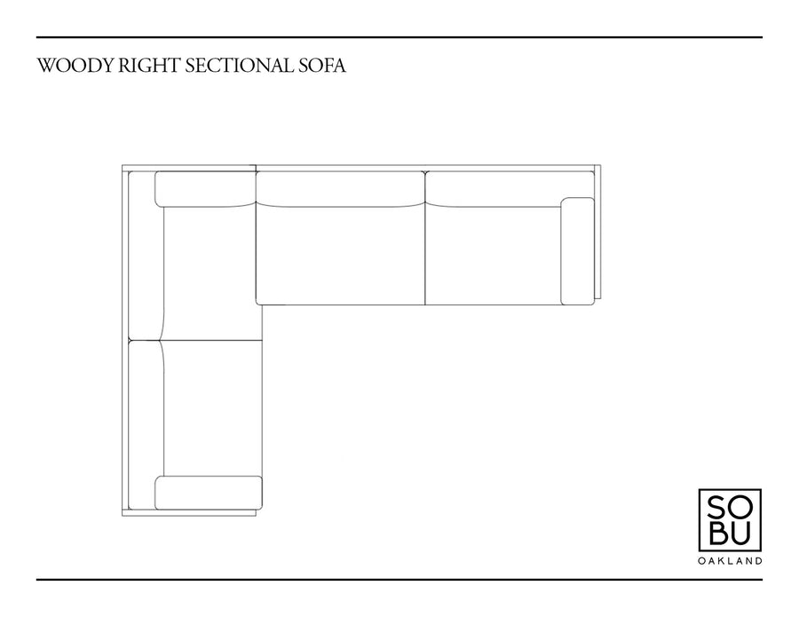 Woody Sofa White Ash Sectional - Fog