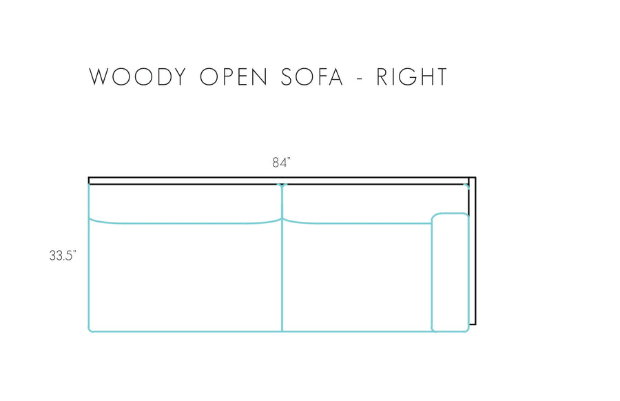 Woody Open Sofa White Ash - All Natural (19 colors)