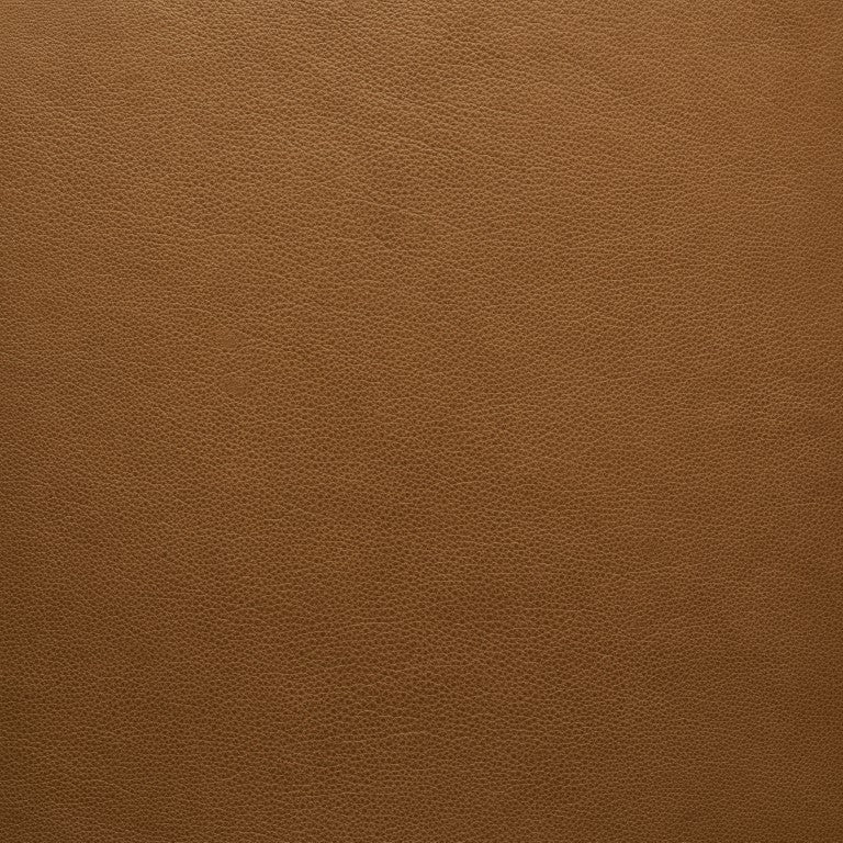 Close-up of smooth brown leather with a subtle, textured grain—ideal for custom orders. Perfect for pairing with Wooden Stories’ Fabric + Leather Swatches collection.