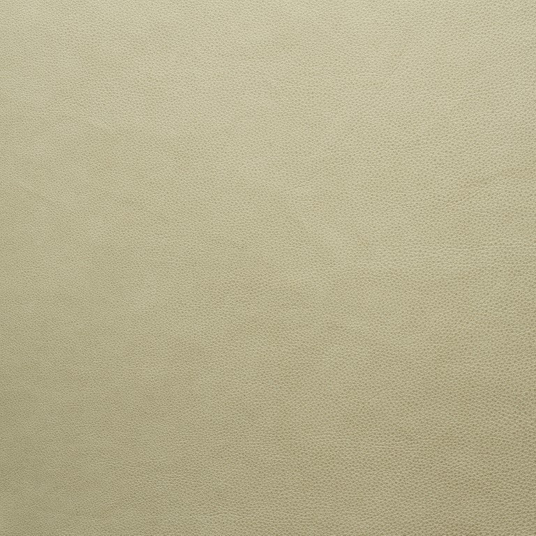 Close-up of a beige, textured leather surface with subtle grain patterns and a soft matte finish, featured in Wooden Stories&#39; Fabric + Leather Swatches—perfect for customizing your made-to-order pieces.