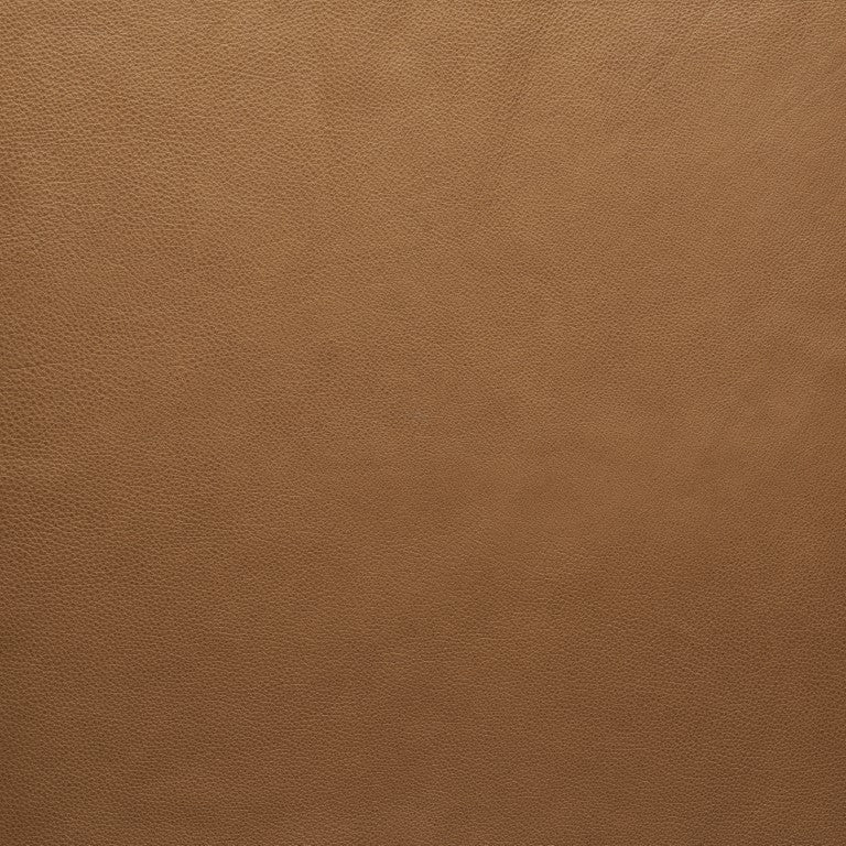 Close-up of a brown leather texture from Wooden Stories&#39; Fabric + Leather Swatches, highlighting fine grain, natural patterns, and a smooth matte finish—ideal inspiration for unique made-to-order creations.