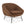 The Barrow Lounge Chair - Copper by Ethnicraft features brown upholstery, a rounded back and seat, slim black metal legs, and an open minimalist design with subtle vintage appeal.
