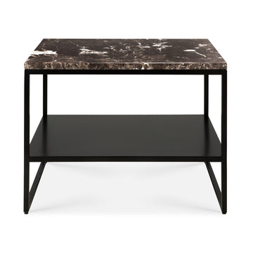 Stone Side Table - Dark Emperador Marble